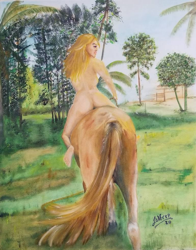 Best of Nude women on horseback