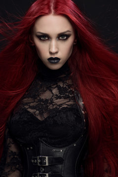 red haired goth