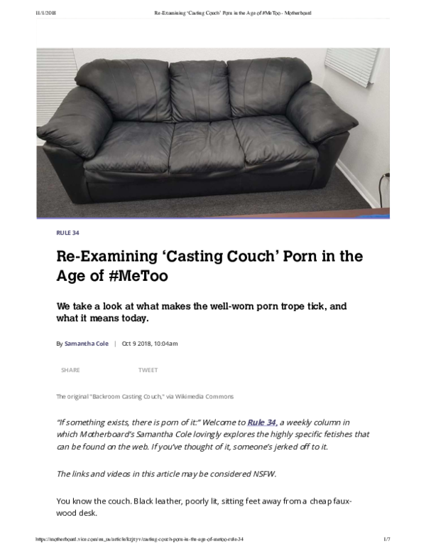 adam odoherty recommends Black Couch Casting Porn