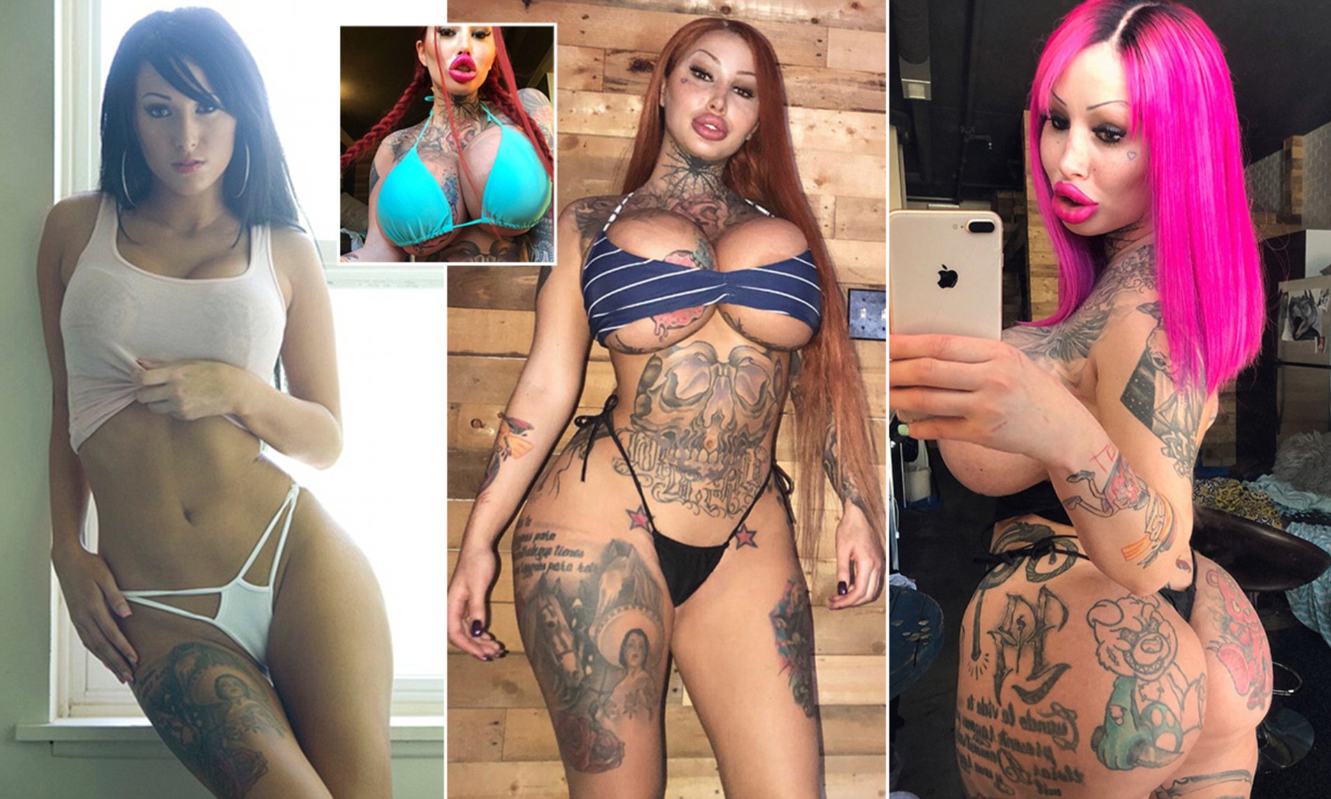 Best of Tattooed fake tits